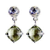 Rina Green Stud Earrings India - Elegant Gemstone Jewelry Green Amethyst Green Stud